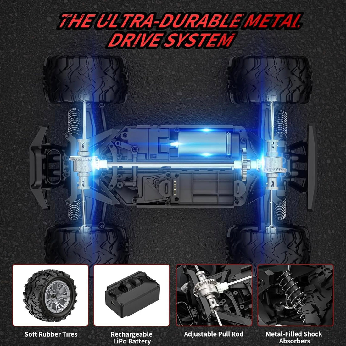 1:16 RC Monster Truck – 60KM/H | 4WD High-Speed Beast